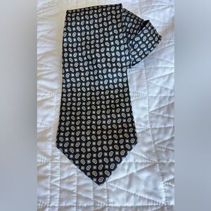 Vintage Polo Ralph Lauren Silk Tie Navy Yellow Paisley Print Made in USA